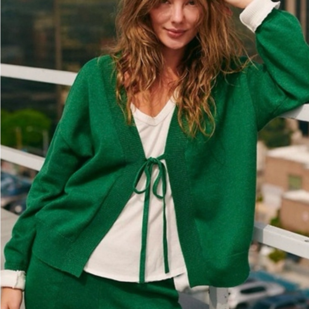 Free People Emerald Green Women's Cardigan